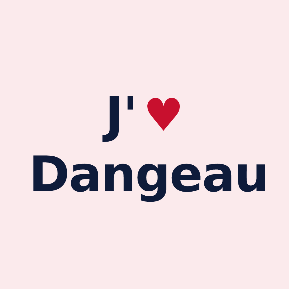 Magnet personnalisé Dangeau — design J'aime Dangeau