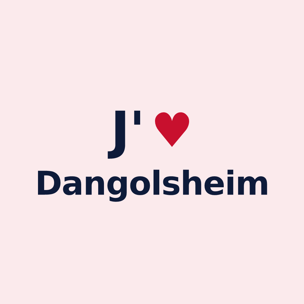 Magnet personnalisé Dangolsheim — design J'aime Dangolsheim