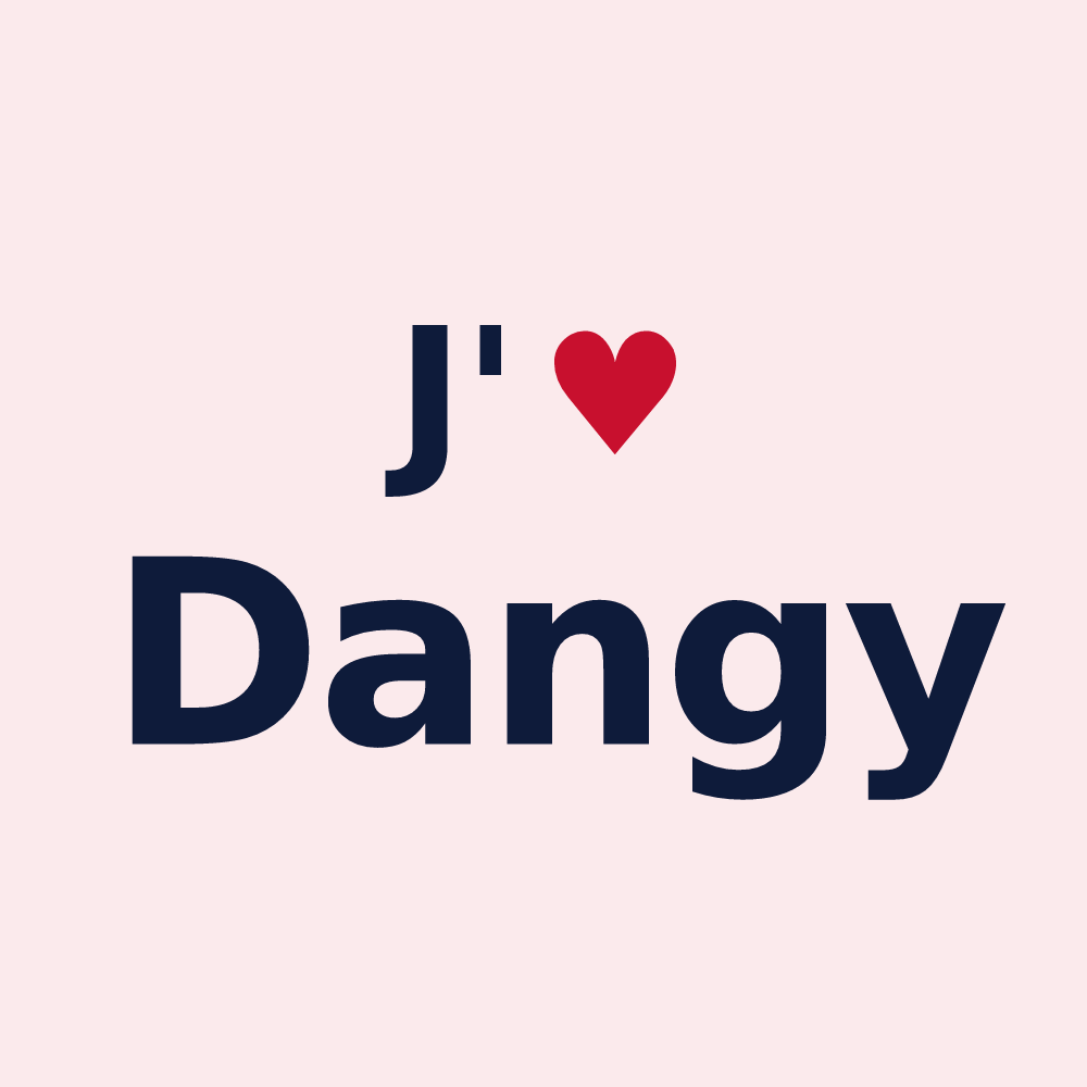 Magnet personnalisé Dangy — design J'aime Dangy