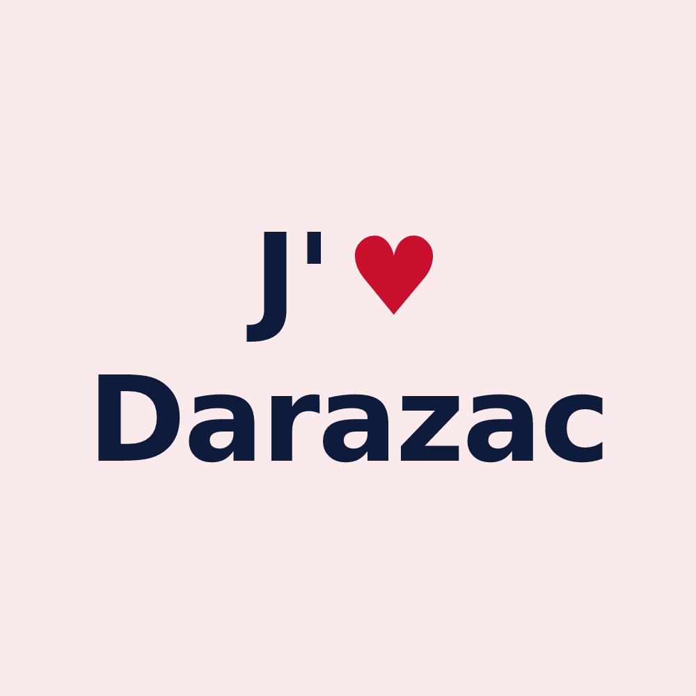 Magnet personnalisé Darazac — design J'aime Darazac