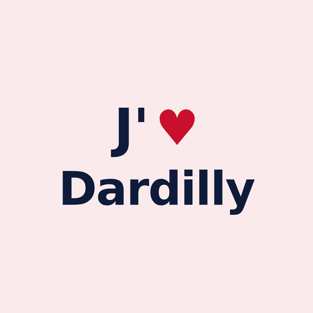 Magnet personnalisé Dardilly — design « J'aime Dardilly » imprimé sur le magnet