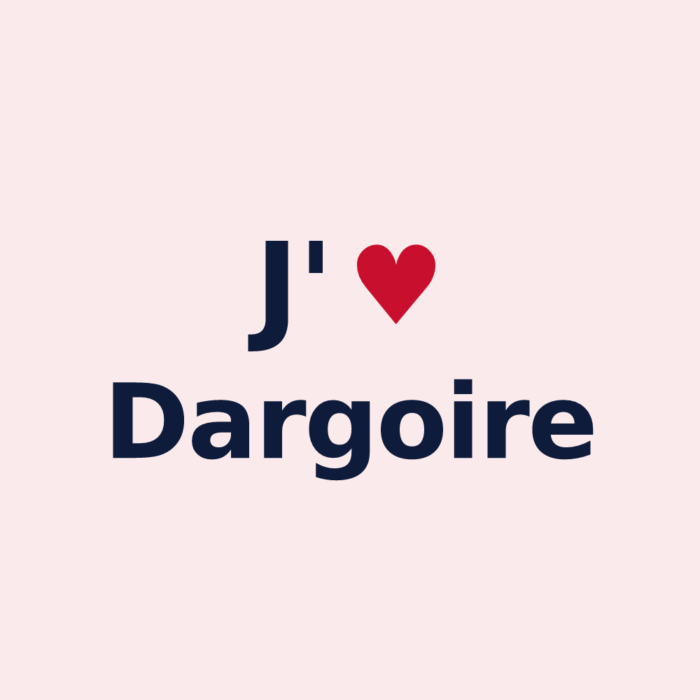 Magnet personnalisé Dargoire — design « J'aime Dargoire » imprimé sur le magnet