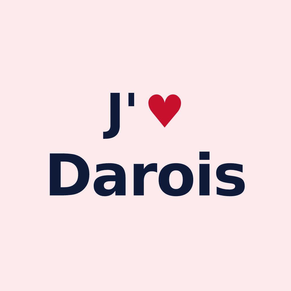 Magnet personnalisé Darois — design J'aime Darois
