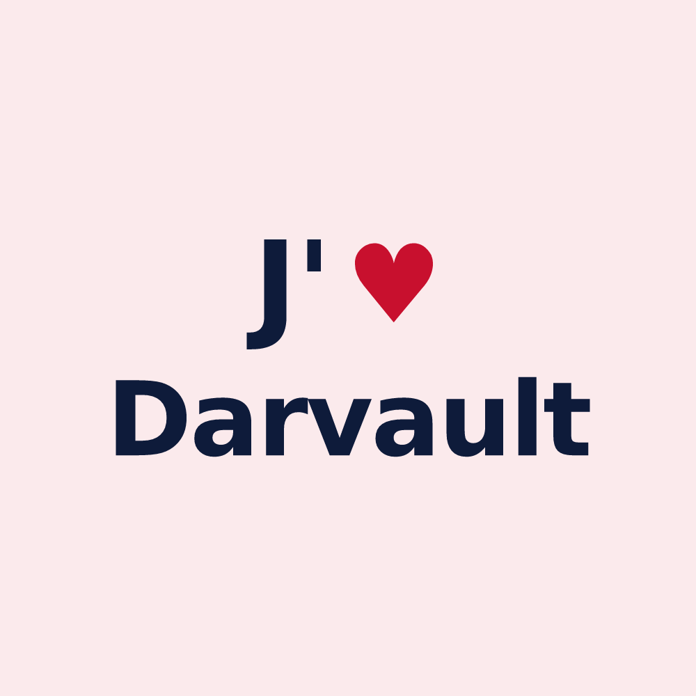 Magnet personnalisé Darvault — design J'aime Darvault