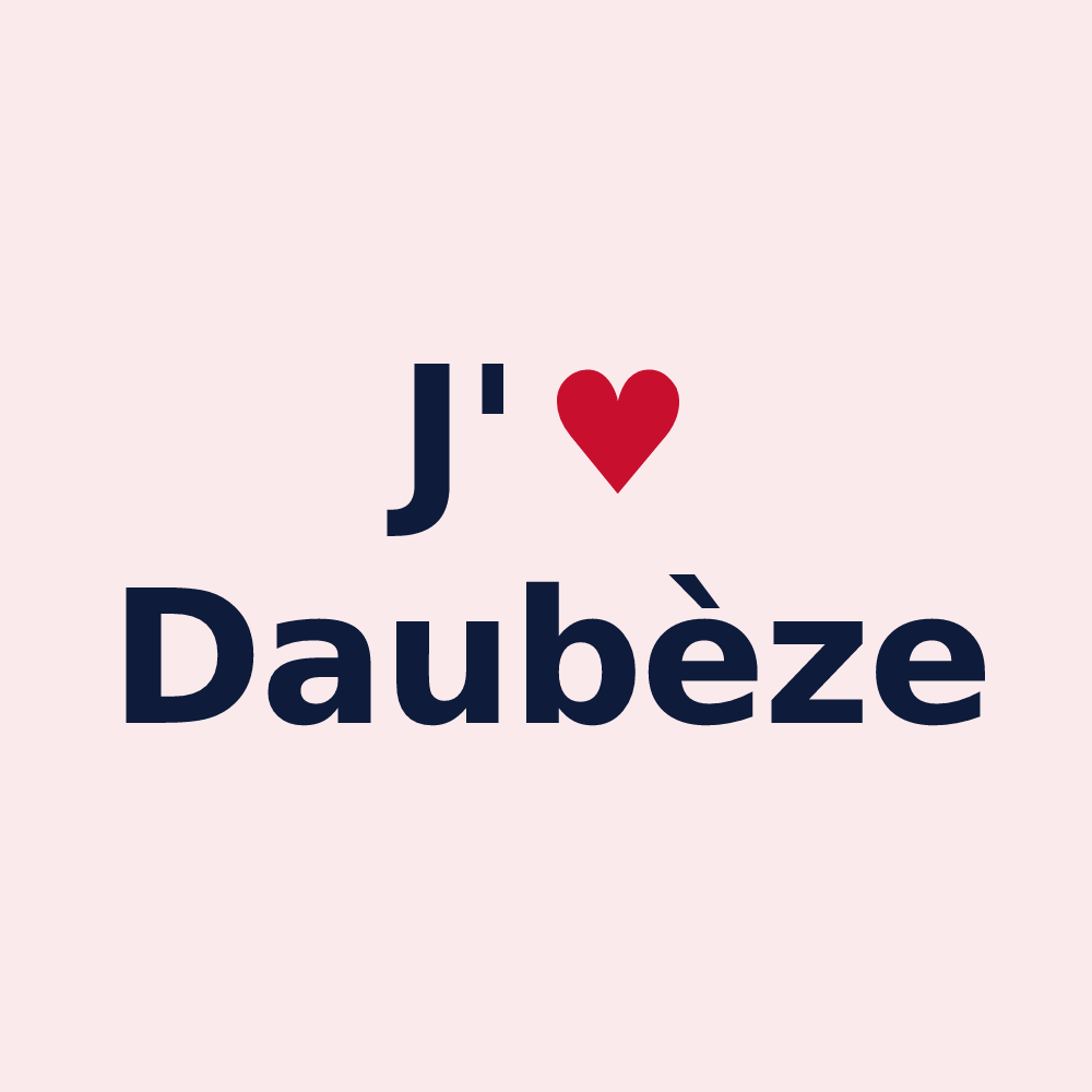 Magnet personnalisé Daubèze — design J'aime Daubèze