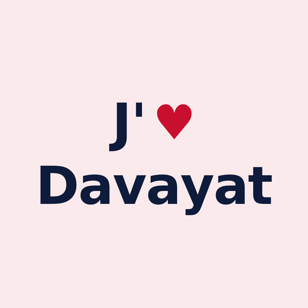 Magnet personnalisé Davayat — design J'aime Davayat
