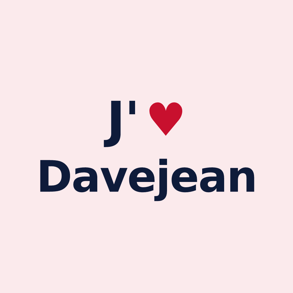 Magnet personnalisé Davejean — design J'aime Davejean