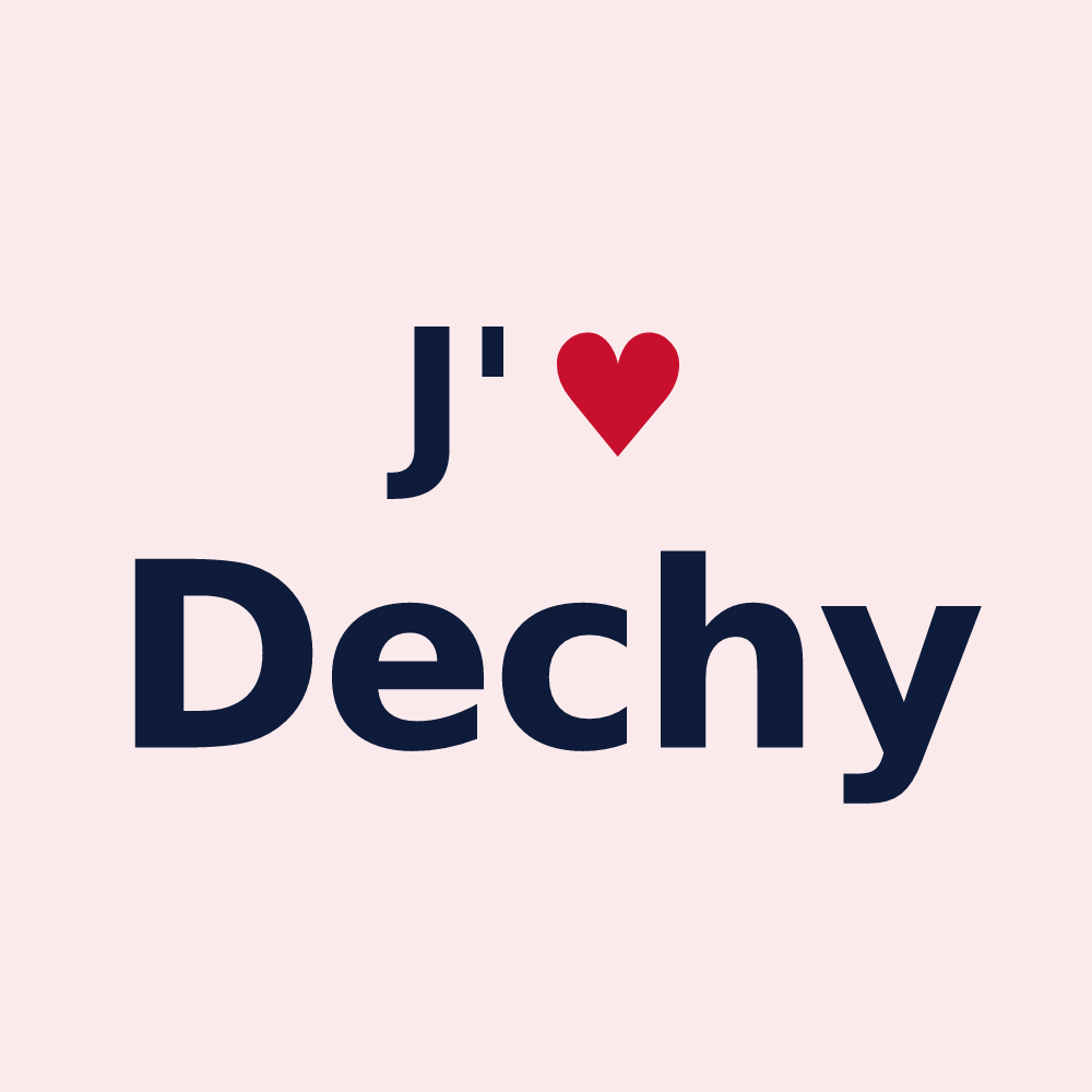 Magnet personnalisé Dechy — design « J'aime Dechy » imprimé sur le magnet