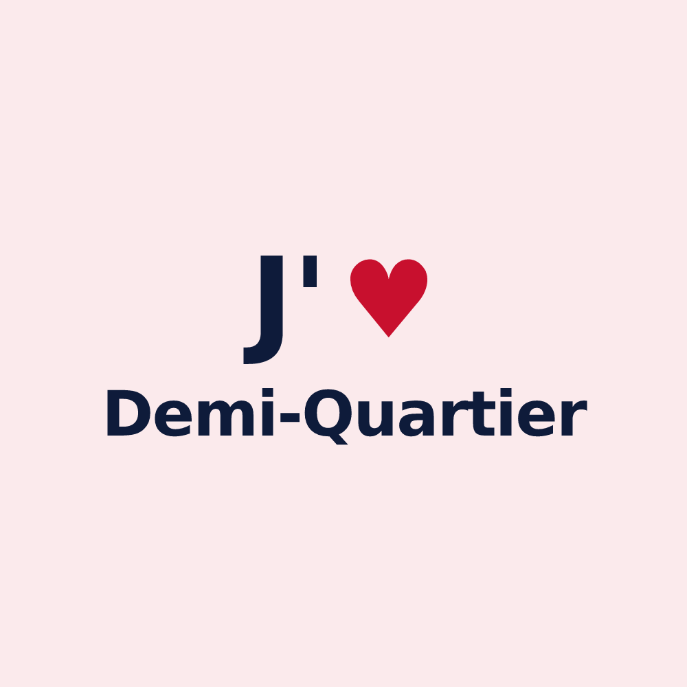 Magnet personnalisé Demi-Quartier — design J'aime Demi-Quartier