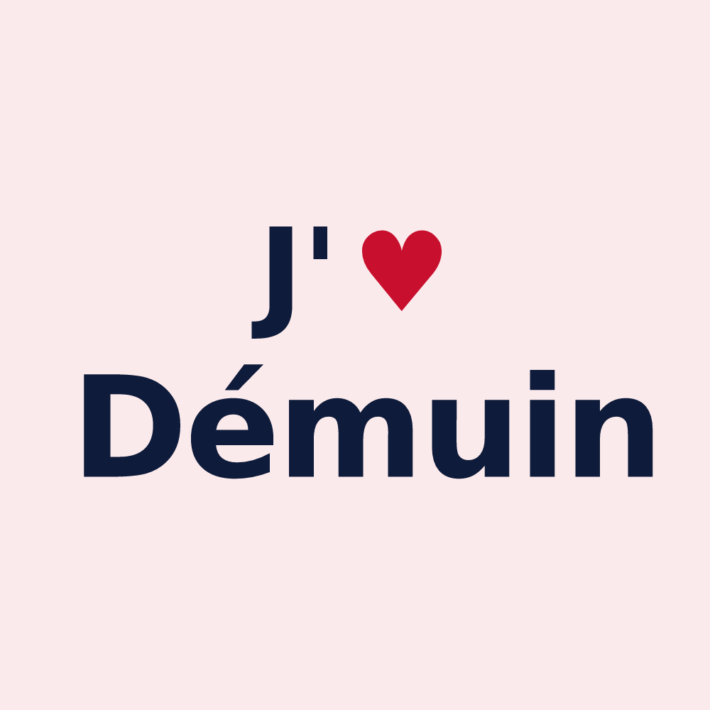 Magnet personnalisé Démuin — design J'aime Démuin