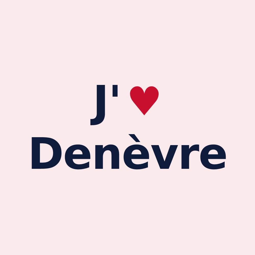 Magnet personnalisé Denèvre — design « J'aime Denèvre » imprimé sur le magnet