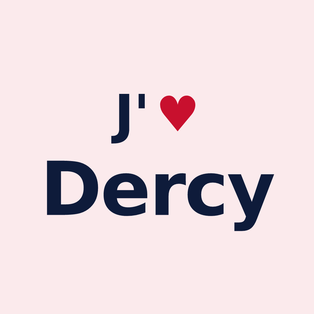 Magnet personnalisé Dercy — design J'aime Dercy