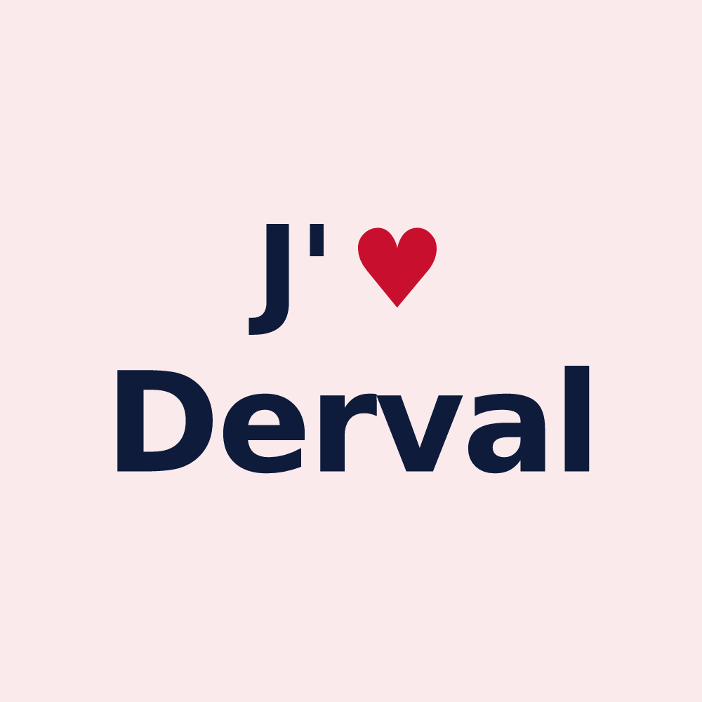 Magnet personnalisé Derval — design J'aime Derval