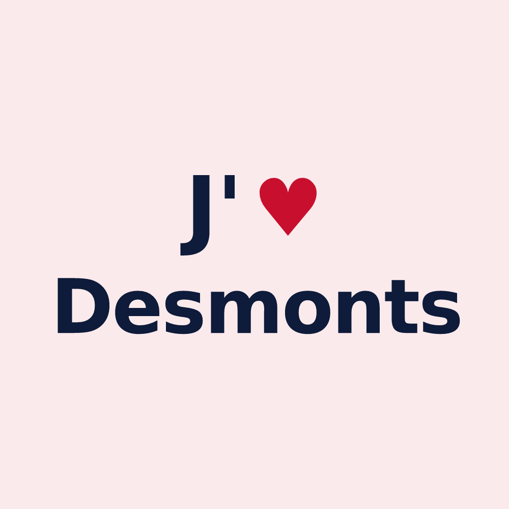 Magnet personnalisé Desmonts — design J'aime Desmonts
