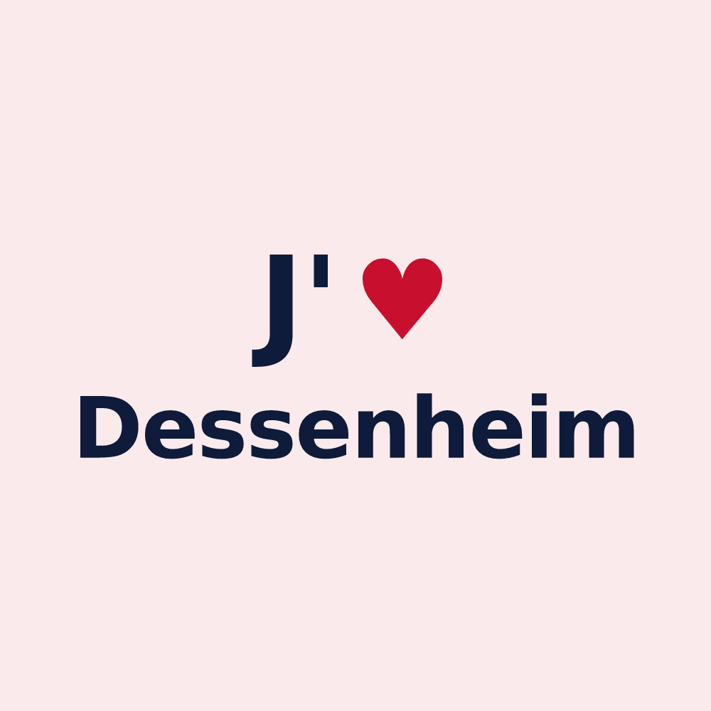 Magnet personnalisé Dessenheim — design J'aime Dessenheim
