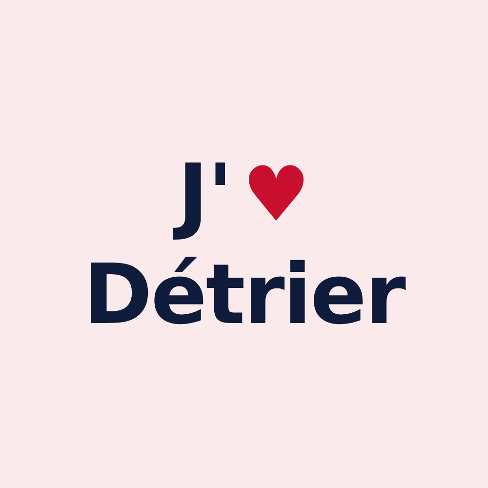 Magnet personnalisé Détrier — design J'aime Détrier