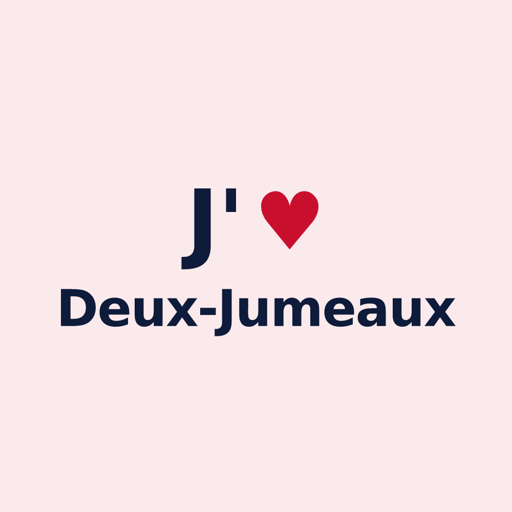 Magnet personnalisé Deux-Jumeaux — design J'aime Deux-Jumeaux