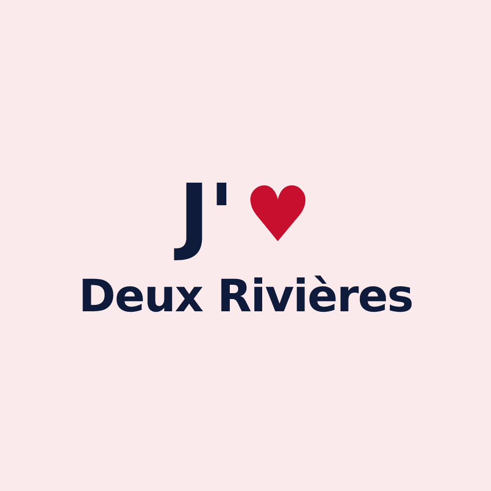 Magnet personnalisé Deux Rivières — design J'aime Deux Rivières
