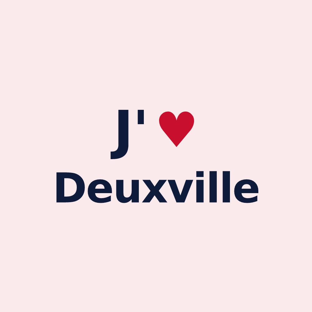 Magnet personnalisé Deuxville — design « J'aime Deuxville » imprimé sur le magnet