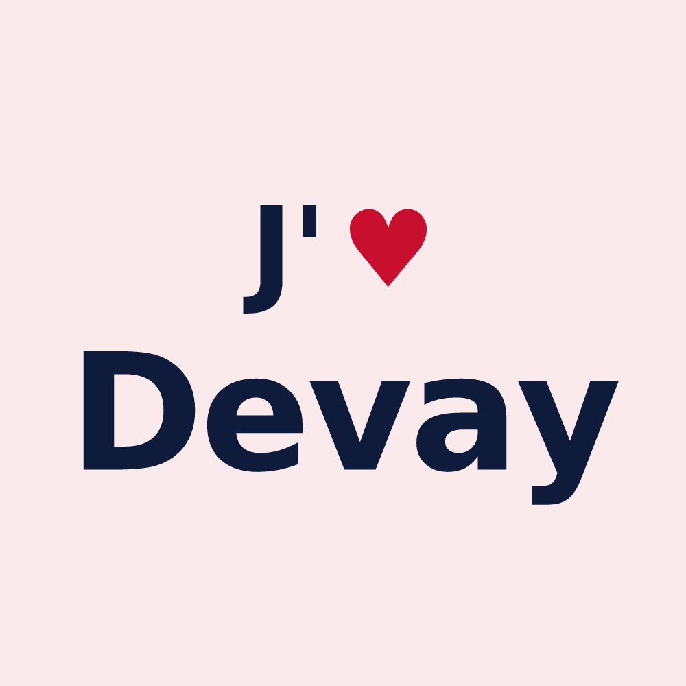 Magnet personnalisé Devay — design J'aime Devay