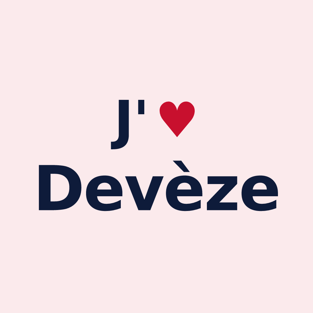 Magnet personnalisé Devèze — design J'aime Devèze