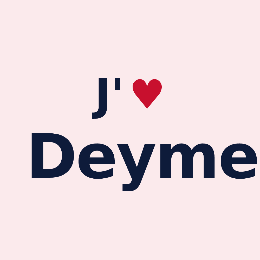 Magnet personnalisé Deyme — design « J'aime Deyme » imprimé sur le magnet