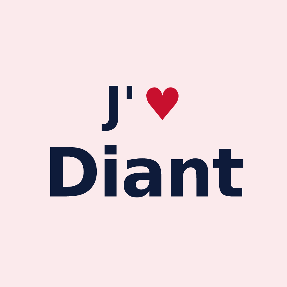 Magnet personnalisé Diant — design « J'aime Diant » imprimé sur le magnet