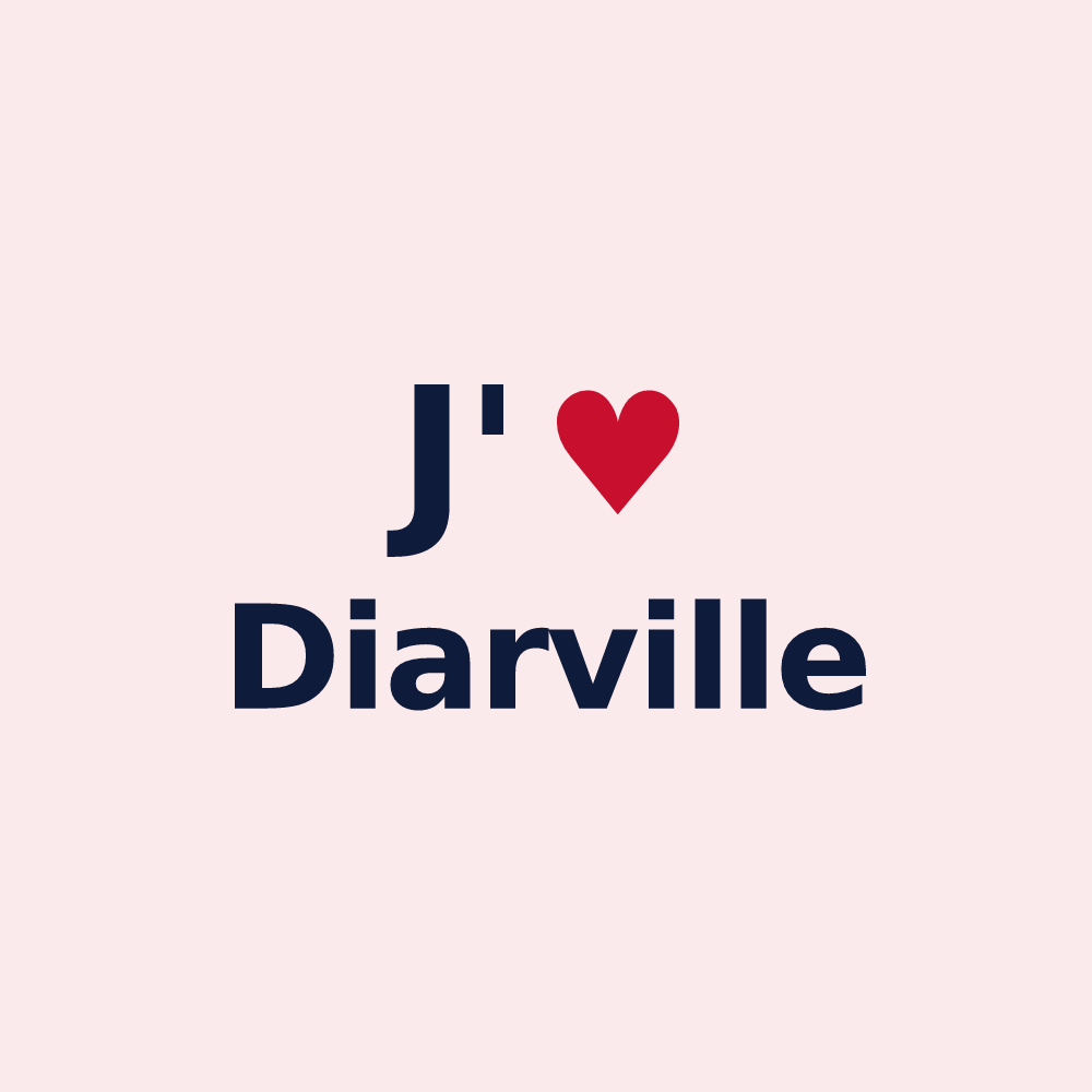 Magnet personnalisé Diarville — design J'aime Diarville