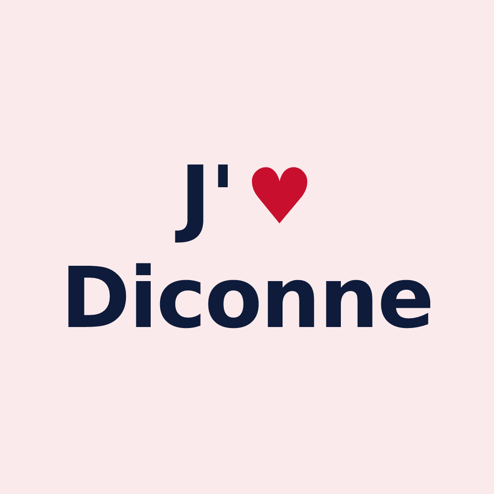Magnet personnalisé Diconne — design J'aime Diconne