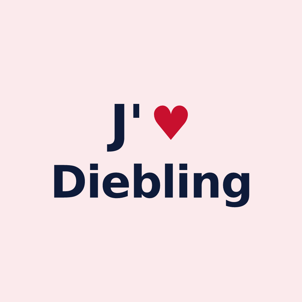 Magnet personnalisé Diebling — design « J'aime Diebling » imprimé sur le magnet