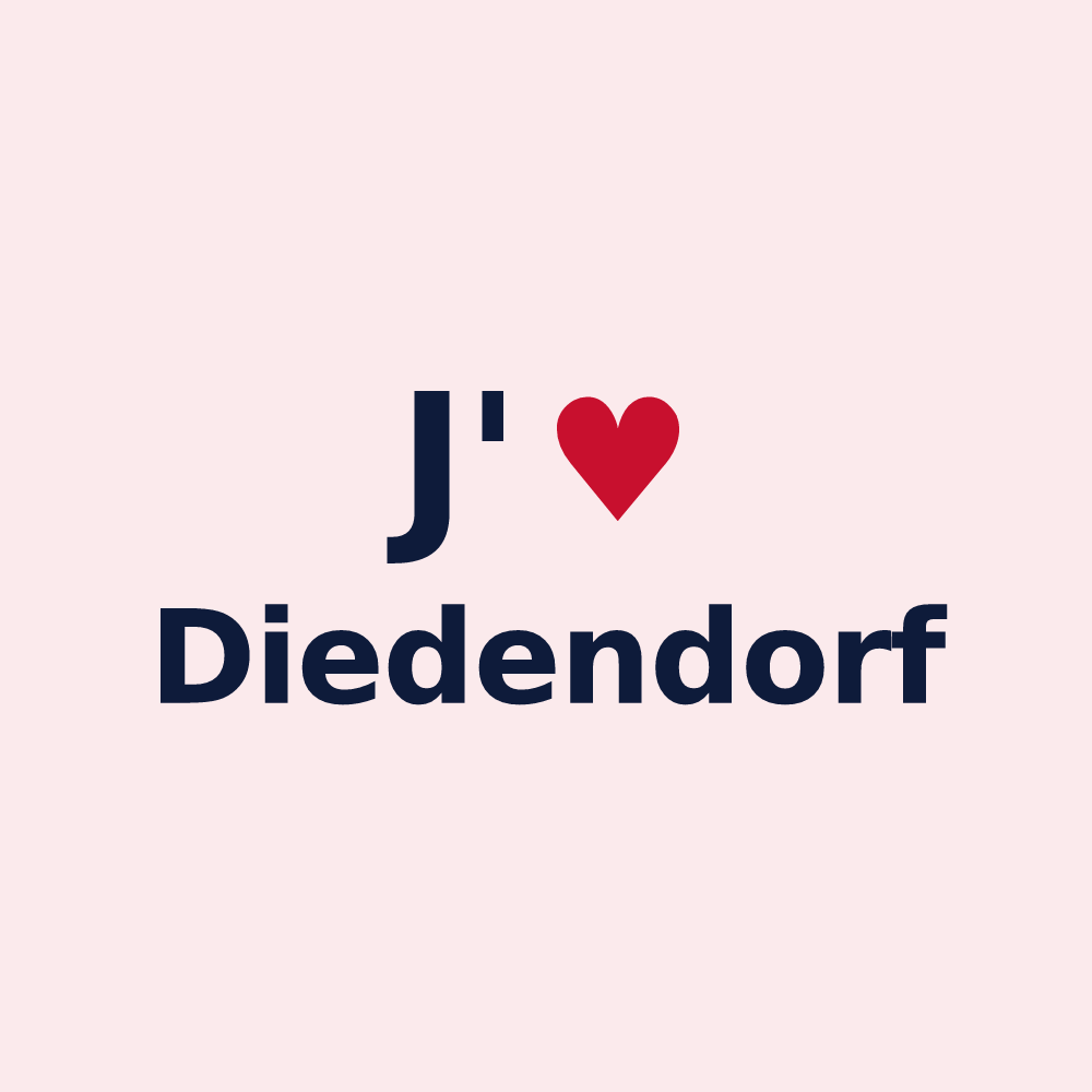 Magnet personnalisé Diedendorf — design « J'aime Diedendorf » imprimé sur le magnet