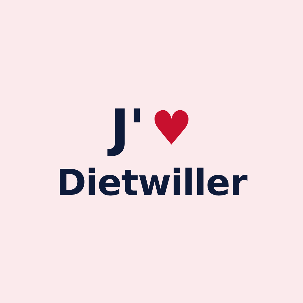 Magnet personnalisé Dietwiller — design J'aime Dietwiller