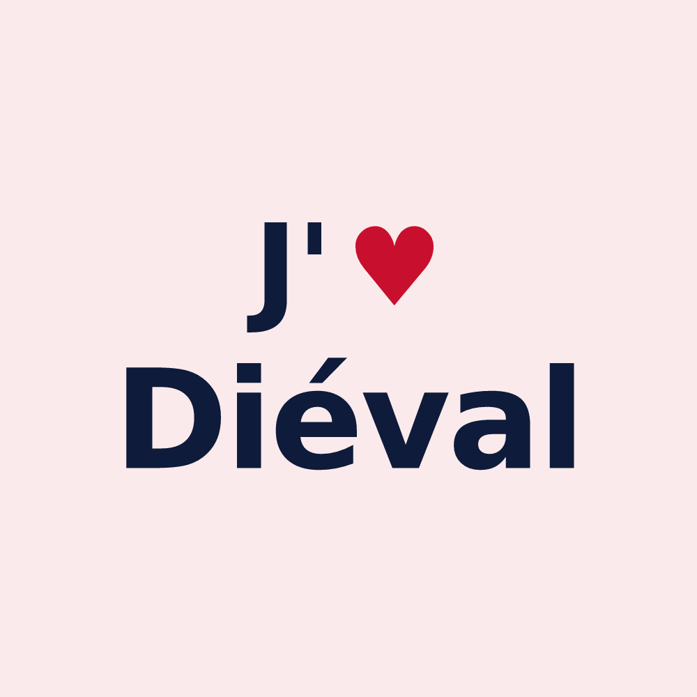 Magnet personnalisé Diéval — design J'aime Diéval
