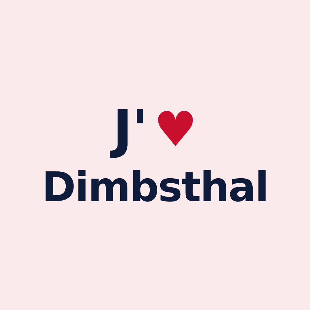 Magnet personnalisé Dimbsthal — design « J'aime Dimbsthal » imprimé sur le magnet