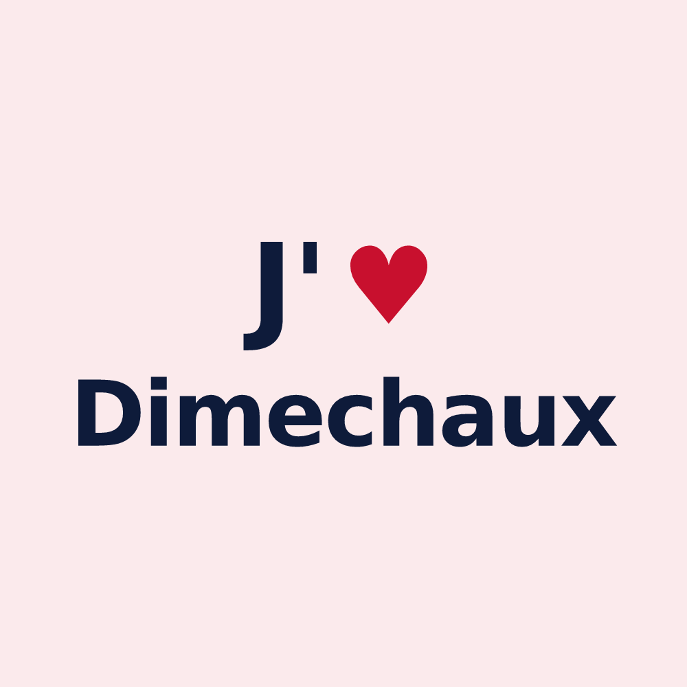 Magnet personnalisé Dimechaux — design « J'aime Dimechaux » imprimé sur le magnet