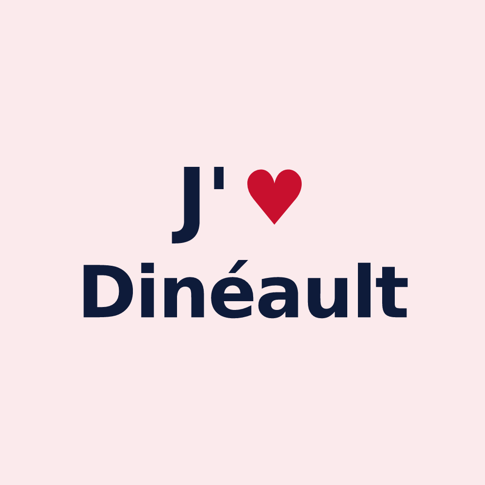 Magnet personnalisé Dinéault — design J'aime Dinéault