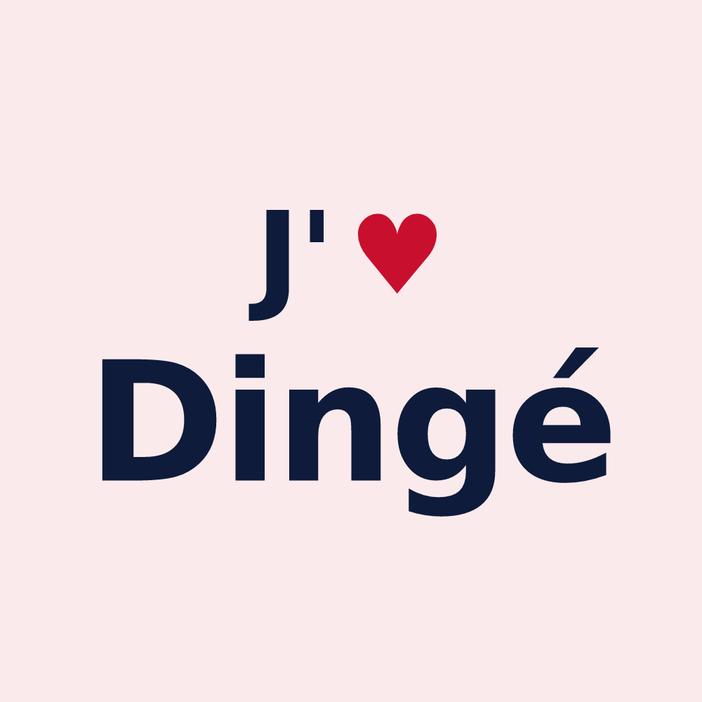 Magnet personnalisé Dingé — design J'aime Dingé