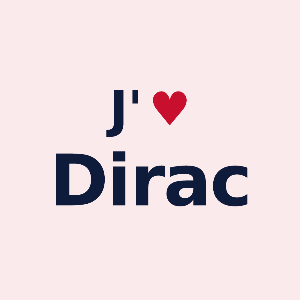 Magnet personnalisé Dirac — design J'aime Dirac