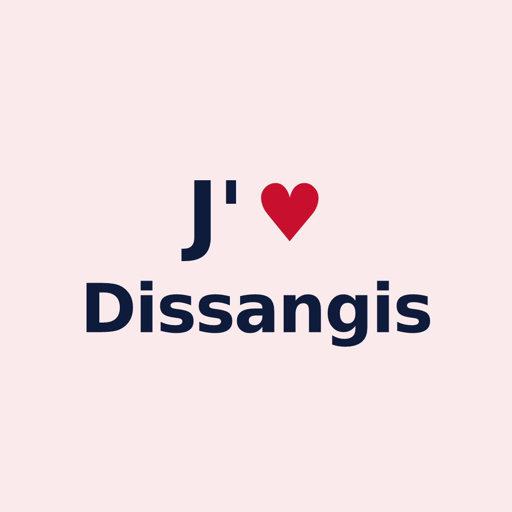 Magnet personnalisé Dissangis — design J'aime Dissangis