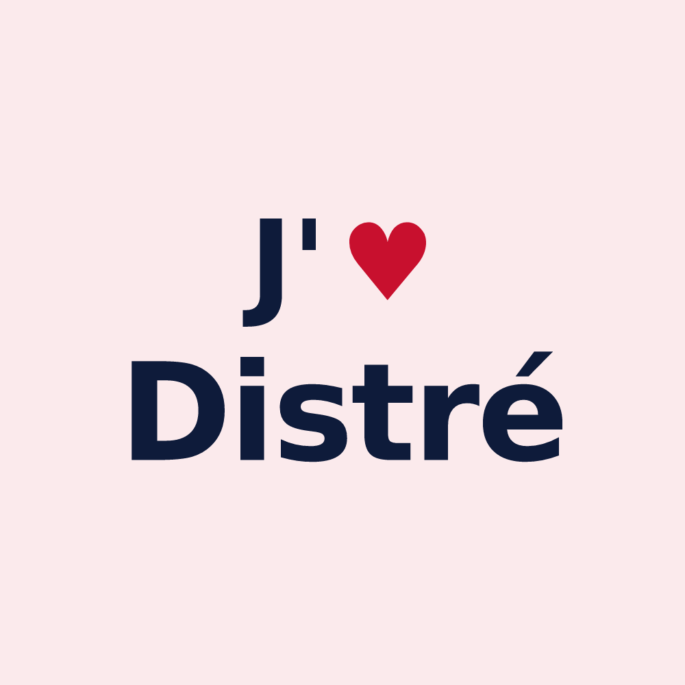 Magnet personnalisé Distré — design J'aime Distré