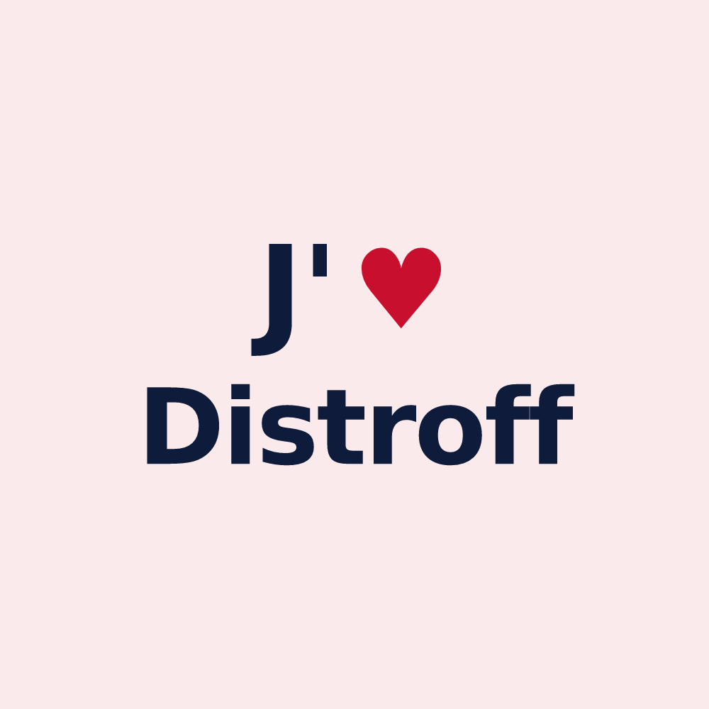 Magnet personnalisé Distroff — design J'aime Distroff
