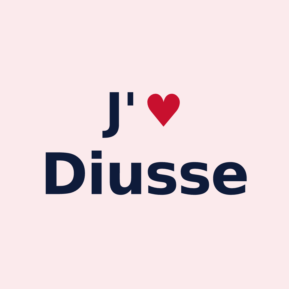 Magnet personnalisé Diusse — design J'aime Diusse
