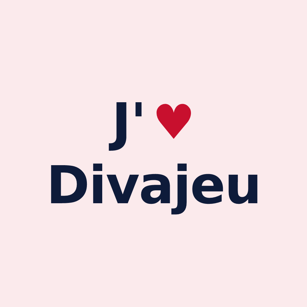 Magnet personnalisé Divajeu — design J'aime Divajeu