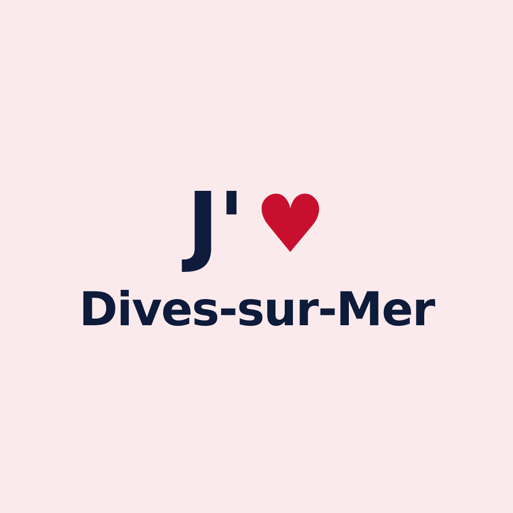 Magnet personnalisé Dives-sur-Mer — design J'aime Dives-sur-Mer