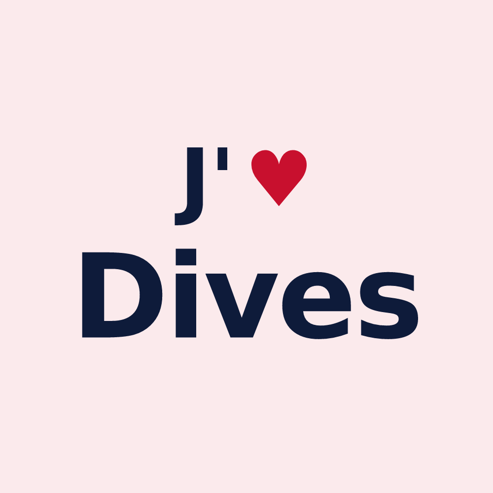 Magnet personnalisé Dives — design J'aime Dives