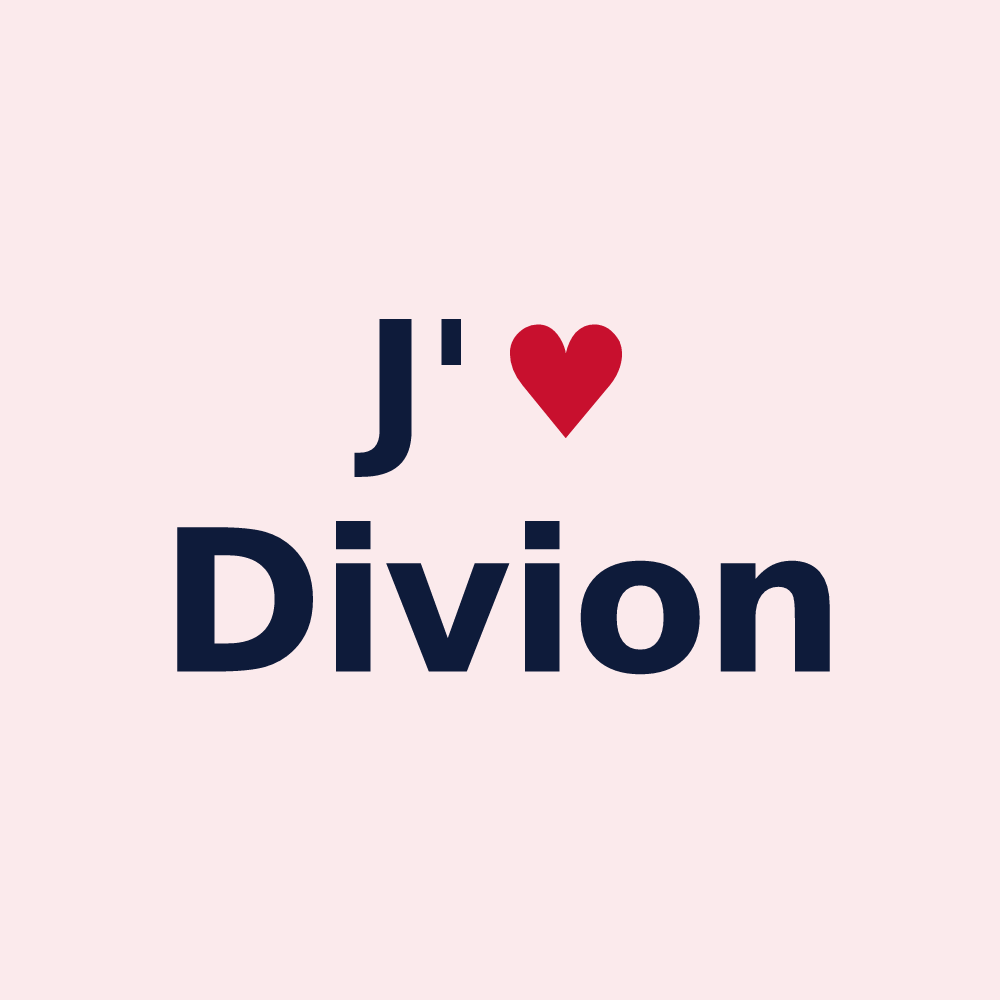 Magnet personnalisé Divion — design J'aime Divion