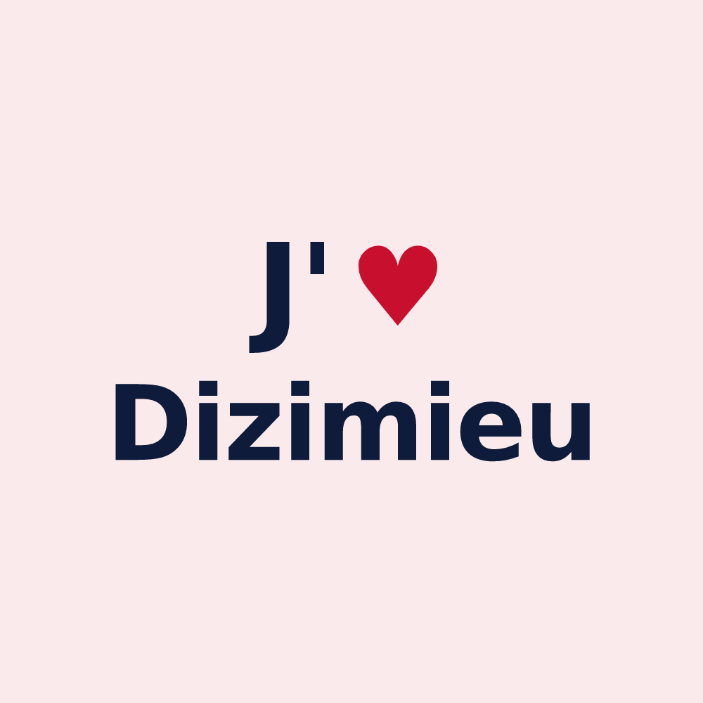 Magnet personnalisé Dizimieu — design J'aime Dizimieu