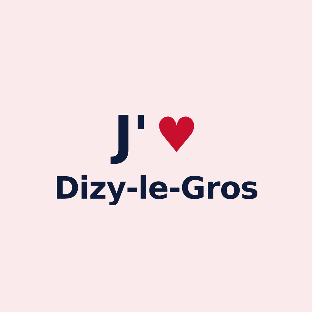 Magnet personnalisé Dizy-le-Gros — design « J'aime Dizy-le-Gros » imprimé sur le magnet