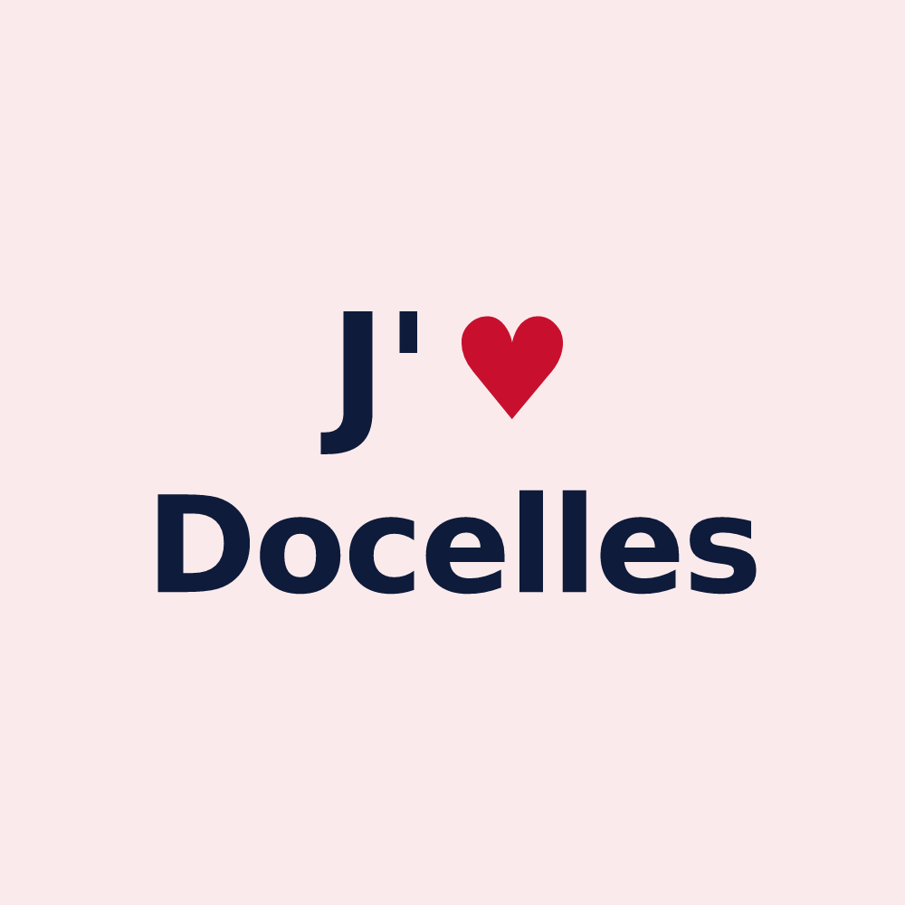 Magnet personnalisé Docelles — design J'aime Docelles