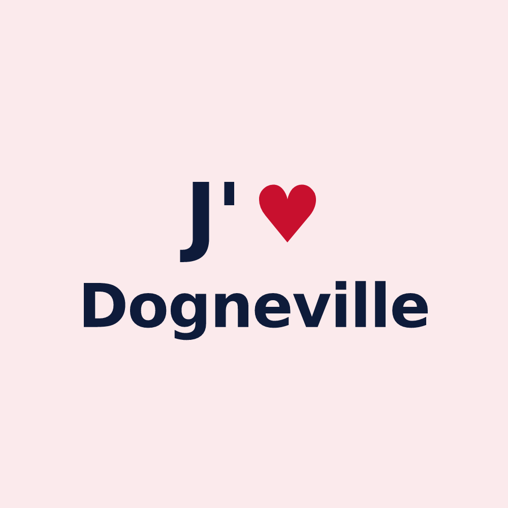 Magnet personnalisé Dogneville — design J'aime Dogneville